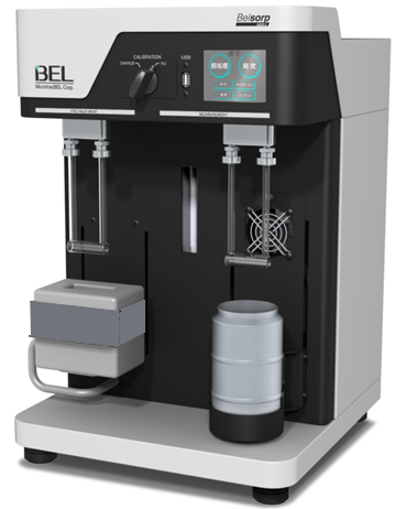 The BELSORP-MR1 single point BET surface area analyser, has one measurement port and a pretreatment port.